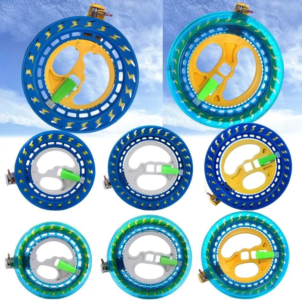 PET 16/18/20cm Kite Reel Winder Fire Wheel String Spool with 1312Feet Line Come with Lock Kite Line Winder Handle Tool