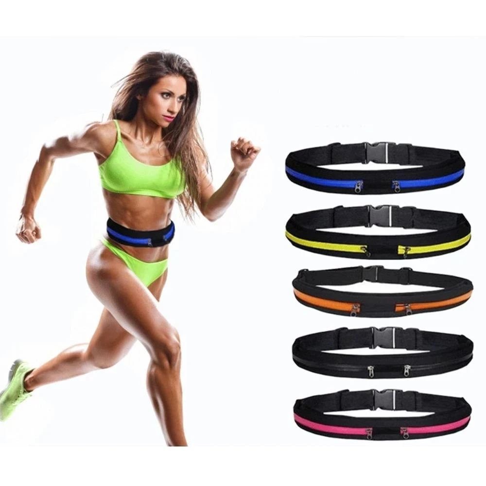 Pacote de cintura bolso duplo à prova dwaterproof água cinto telefone náilon casual pequeno saco viajar correndo ciclismo caminhadas esporte viajar compras