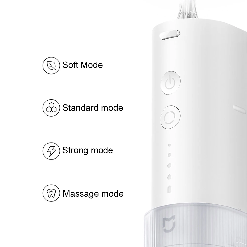XIAOMI MIJIA 口腔洗浄器 F400、4 ギアフラッシュモード、200 mL 大容量水タンク、歯科用ウォーターフロッサーズピックジェット、Type-C 充電