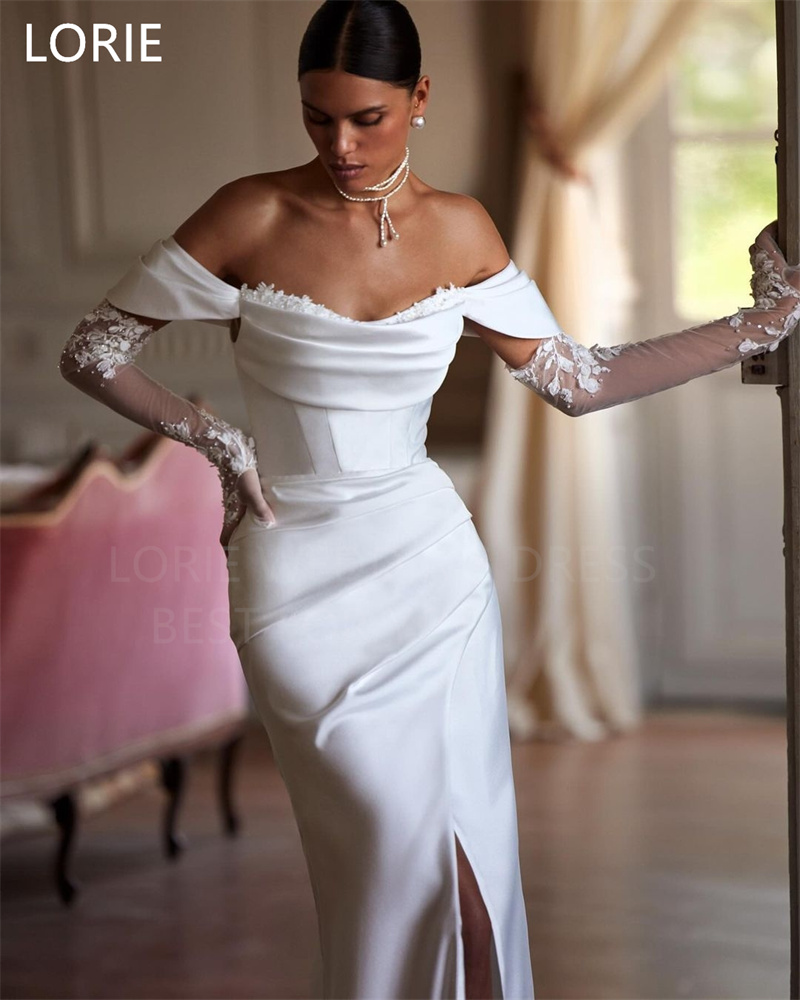 LORIE-Robe de mariée princesse personnalisée, appliques, corset en satin, robes de mariée sirène, Off The Initiated, 2024