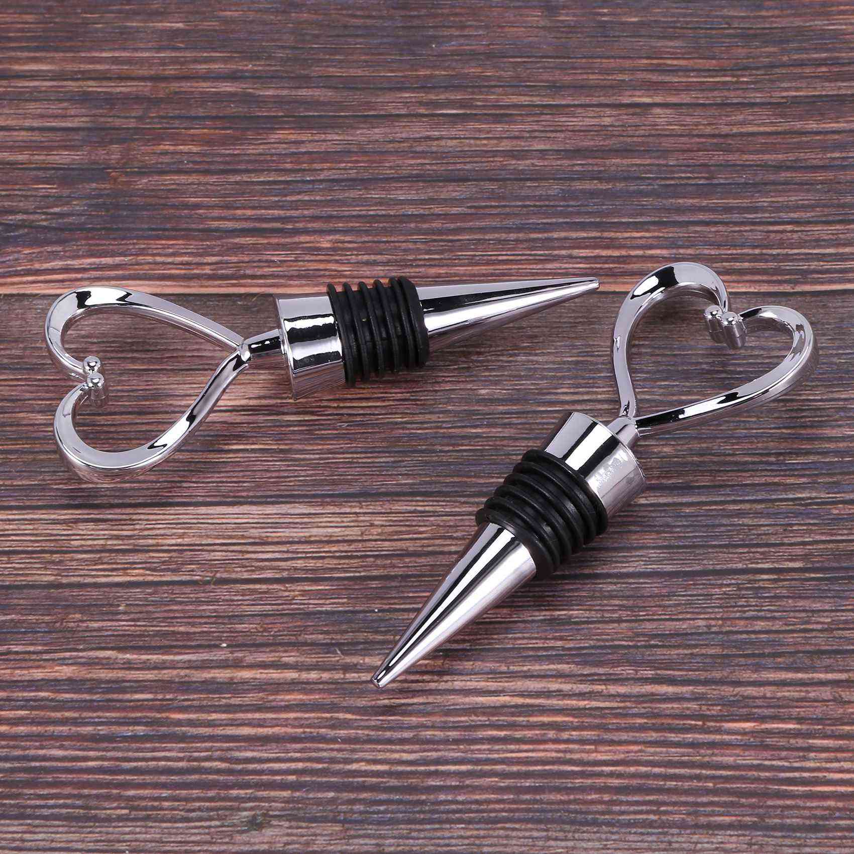 4Pcs Heart Wine Bottle Stoppers Champagne Colser for Sealing Wine Beer - Love Decorative Wine Corks