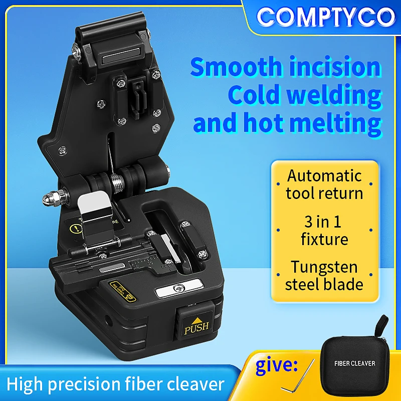 Cuchilla de fibra de alta precisión, cuchillo de corte de Cable de fibra óptica S-6C negro, cuchillo de fibra óptica FTTT, herramientas, cortador, 16 hojas de superficie