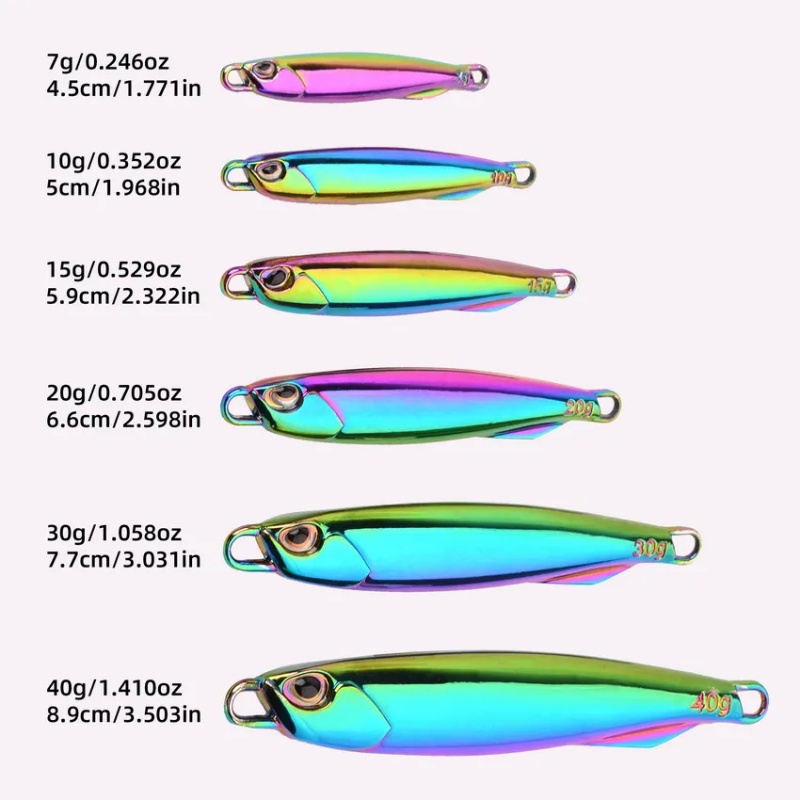 1 pçs metal fundido gabarito colher7g/ 40g iscas com gancho fundição jigging peixe robalo isca de pesca artificial