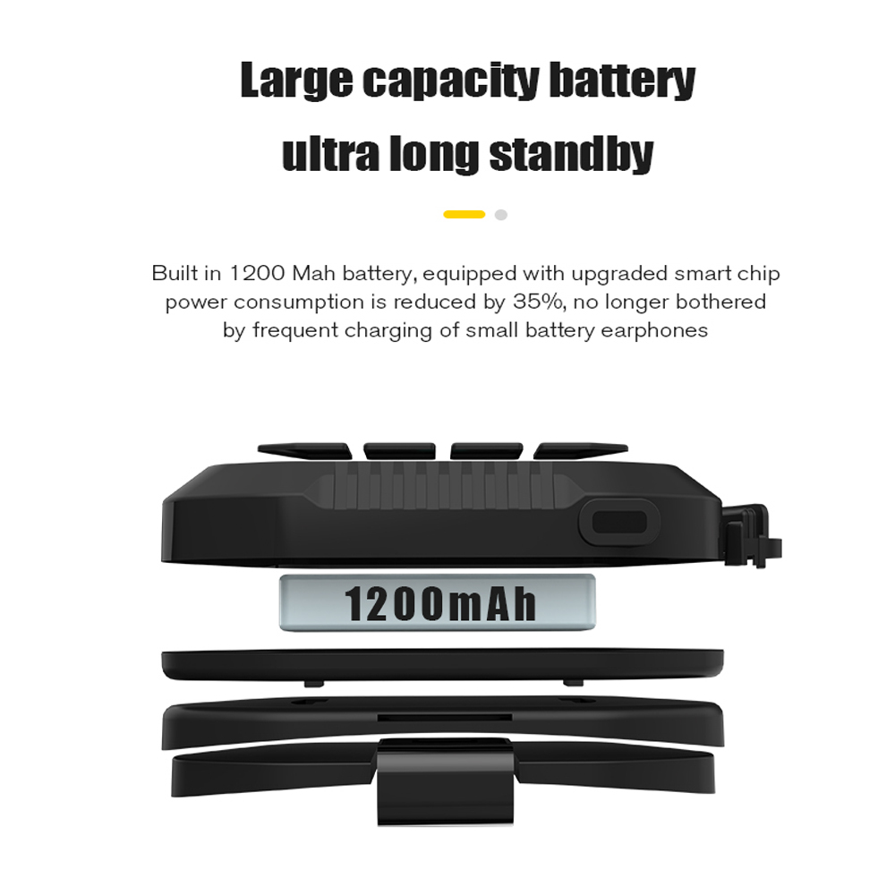 Auriculares inalámbricos BT 5,0 para casco de motocicleta, cascos con Bluetooth, asistente de voz, 1200mAh