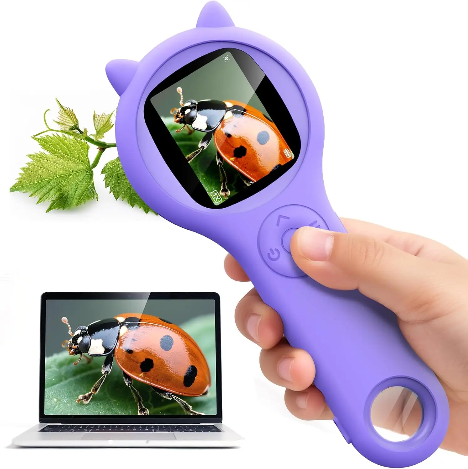 Optisches Mini-Mikroskop für Kinder mit Foto- und Videofunktion, 500 x Beobachten Sie das mikroskopische Weltwissenschafts-Lernspielzeug für Kinder