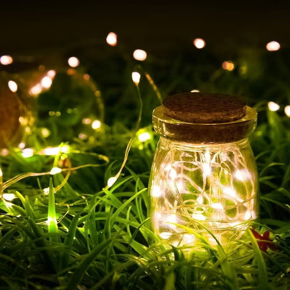 Christmas Decorations Outdoor Battery Operated Remote Copper Wire String Lights Holiday Wedding Party Decor Fairy Garden Lights