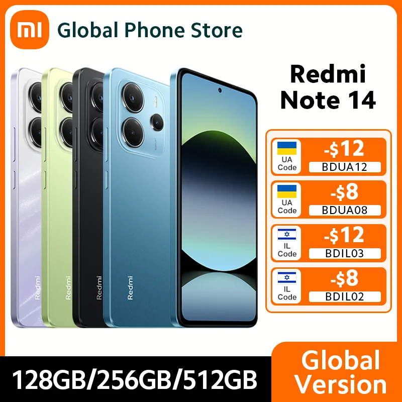 【Brand+】รุ่นทั่วโลก Xiaomi Redmi Note 14 MediaTek Helio G99-Ultra กล้อง 108MP AI แบตเตอรี่ 5500mAh หน้าจอ AMOLED 6.67 นิ้ว 120Hz