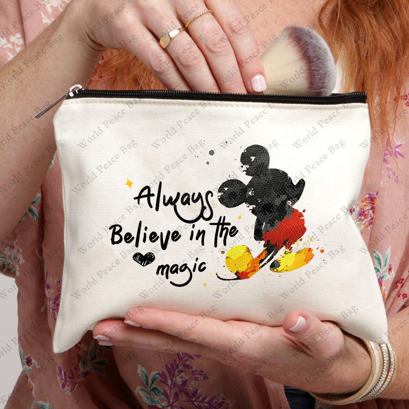 Bolsa de maquillaje de dibujos animados para mujer, bolsa de cosméticos de gran capacidad, organizador de maquillaje de viaje bonito, 1 ud.