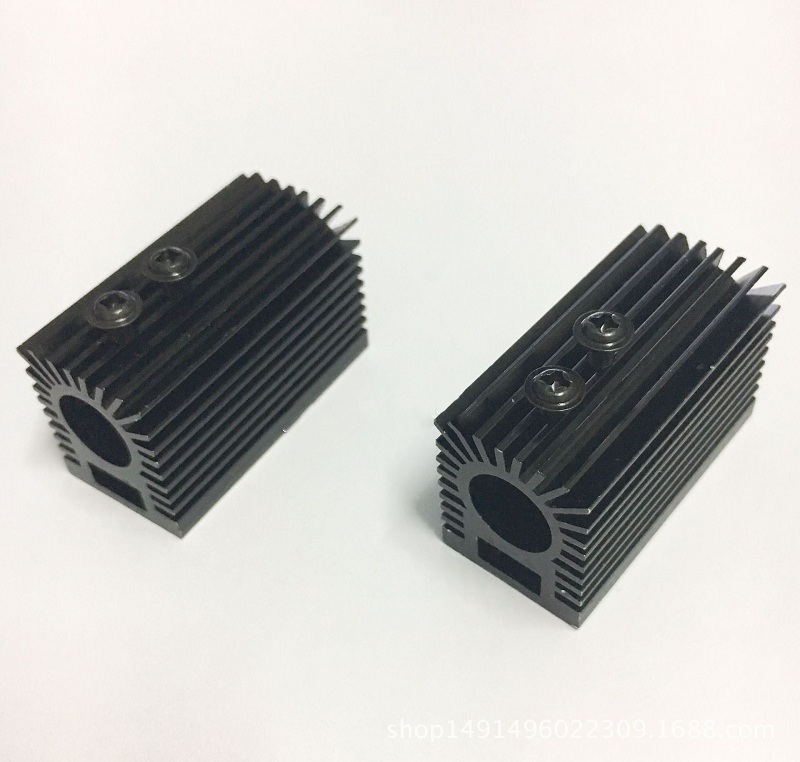 Dissipador de calor a laser de 12mm, dissipador de calor de alumínio preto, dissipador de calor do módulo laser, suporte de fixação a laser todo em alumínio
