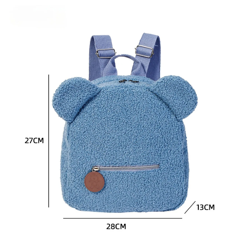 Zaino con orso di peluche Borsa da viaggio dolce da donna Zaino simpatico cartone animato Borsa regalo Zaino per orecchie da orso piccolo per il tempo libero alla moda