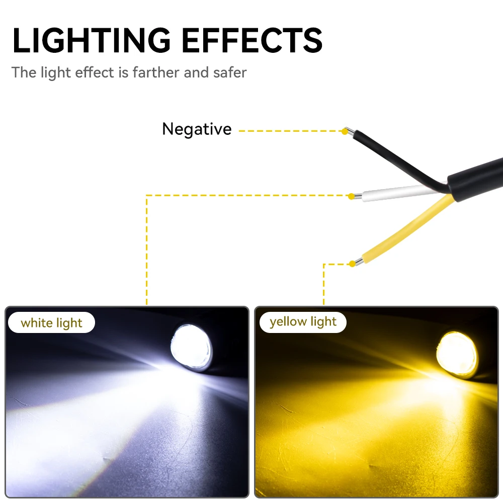 Faro LED para motocicleta, lámpara de punto de trabajo, todoterreno, coche, barco, camión, SUV, lámpara antiniebla de conducción, faro blanco amarillo 12V 24V