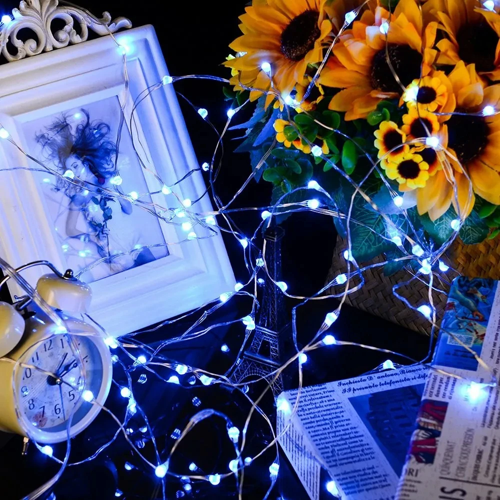 5 メートル/10 メートル銅 LED ストリングライト USB 接続防水フェアリーライトストリップ白赤青緑紫ピンクパーティーの装飾