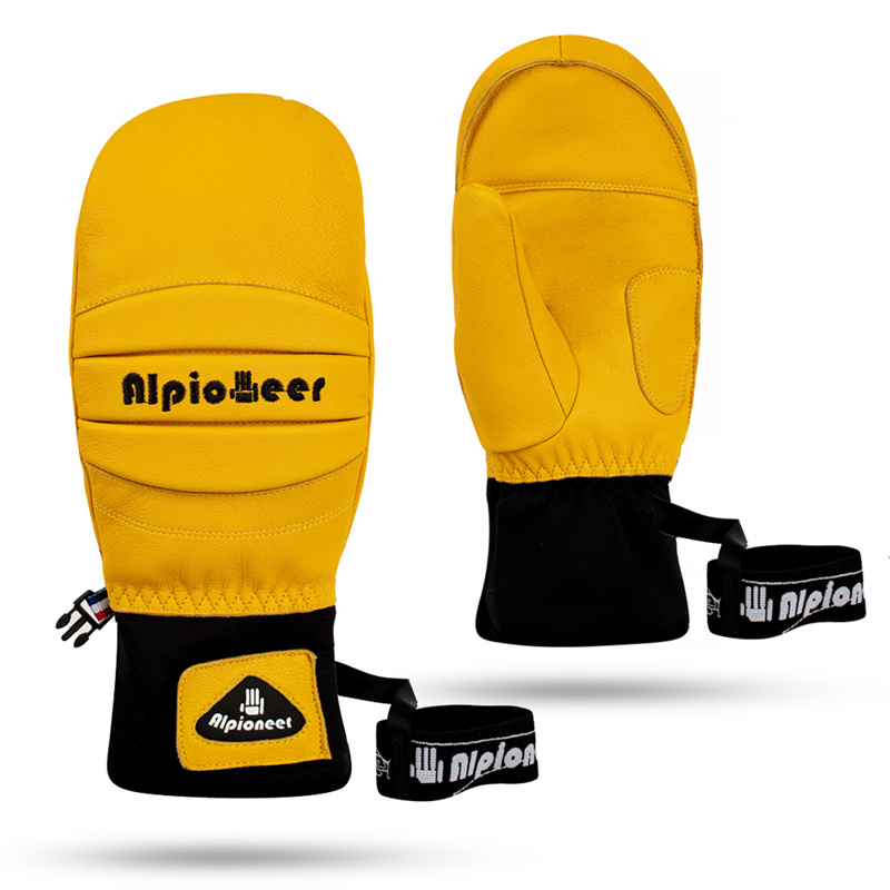 Professionelle Ski Handschuhe Männer Frauen Winter Warme Schnee Fäustlinge Ziege Leder Wasserdichte Snowboard Schneemobil Radfahren Skifahren Handschuhe