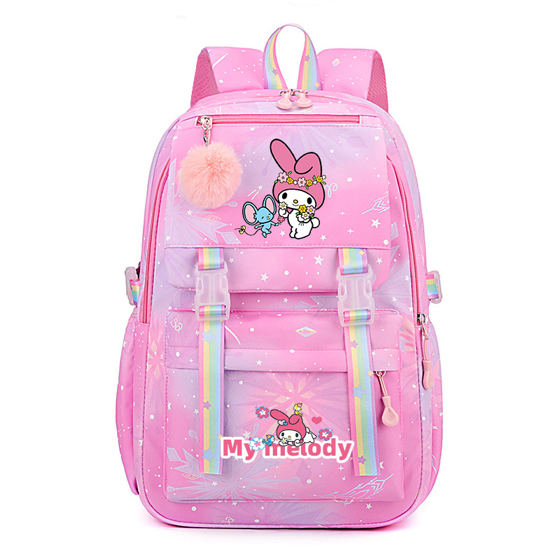 Zaino Kuromi & Cinnamoroll di grande capacità, zaino leggero e carino, zaino per cartoni animati, zaino da viaggio casual per ragazza