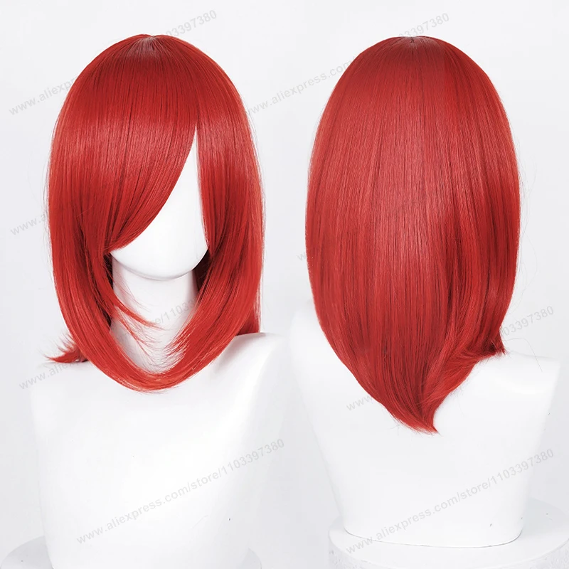 อะนิเมะ 40 ซม.Medium Basic สังเคราะห์บางสีบลอนด์คอสเพลย์วิกผมสีดําสีขาวสีแดงสีชมพูสีเขียวสีน้ําตาลทองสีฟ้าผู้หญิงทนความร้อนผม