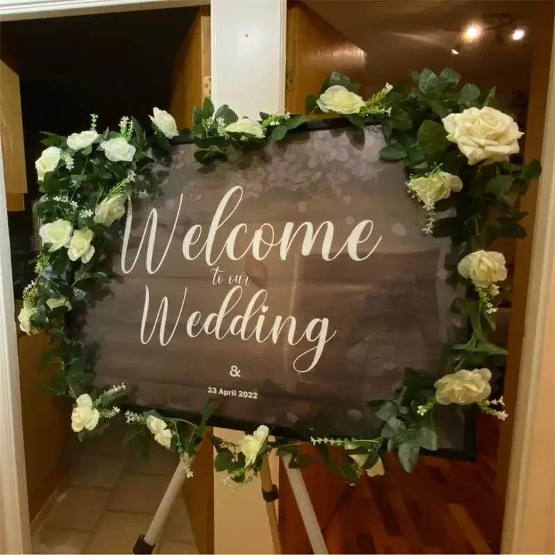 Clearance_1 Pz 2.2 M Fiore Bianco Artificiale Falso Appeso Piante di Vite Finte Foglie Artificiali Ghirlanda di Fiori Decorazione di Nozze_