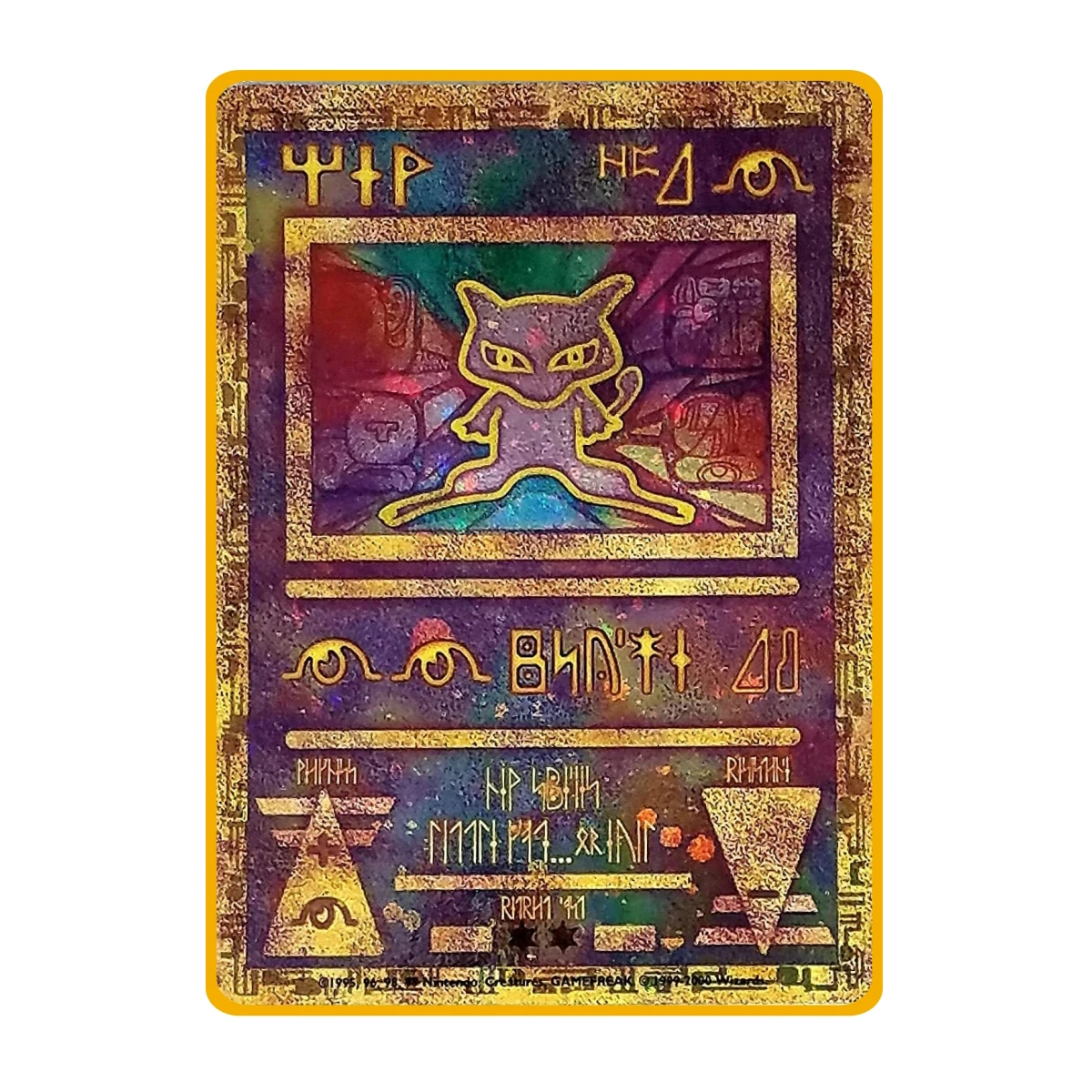 6,3x8,8 см Diy PTCG Mew Коллекционная карта Древние времена Двусторонняя цветная металлическая карта Mew Классические ограниченные аниме-карты Подарочные игрушки
