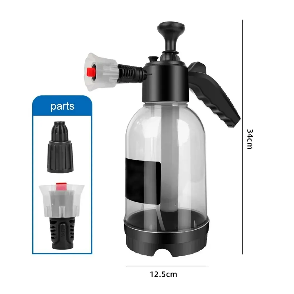 Pulverizador de espuma de 2L para lavado de coches, regadera de espuma manual, pulverizador de presión de aire, botella de agua de desinfección de plástico, Herramientas de limpieza de coche