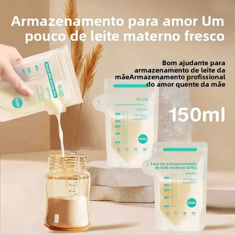 30 unidades 150/250ML Saco de armazenamento de leite materno descartável de pequena capacidade Saco de armazenamento de leite congelado sem BPA