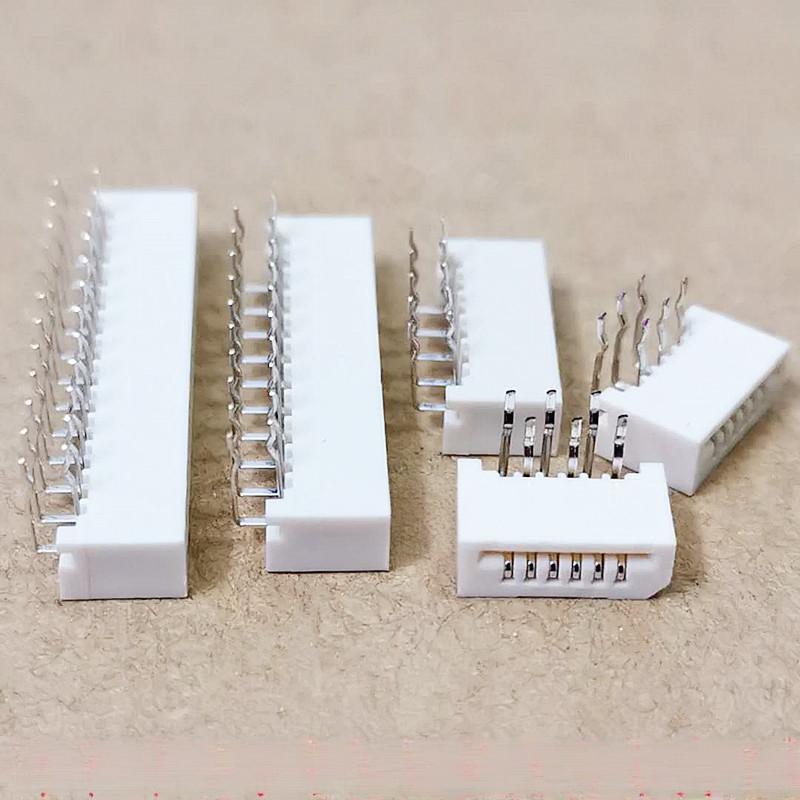 10PCS 1.0mm Pitch Single-Sided Contact Horizontal Mount Staggered Bent Pins Unlocked FFC/FPC Flexible Cable Socket Angled Plug