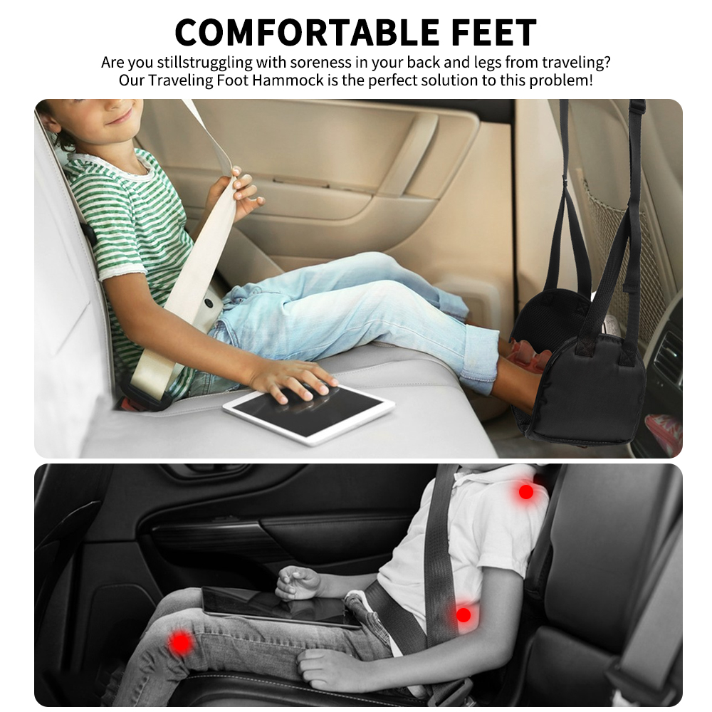 Newest Airplane Foot Hammock Airline Foot Rest With Removable Pad Adjustable Strap Foot Hammock With Menory Foam For Travel