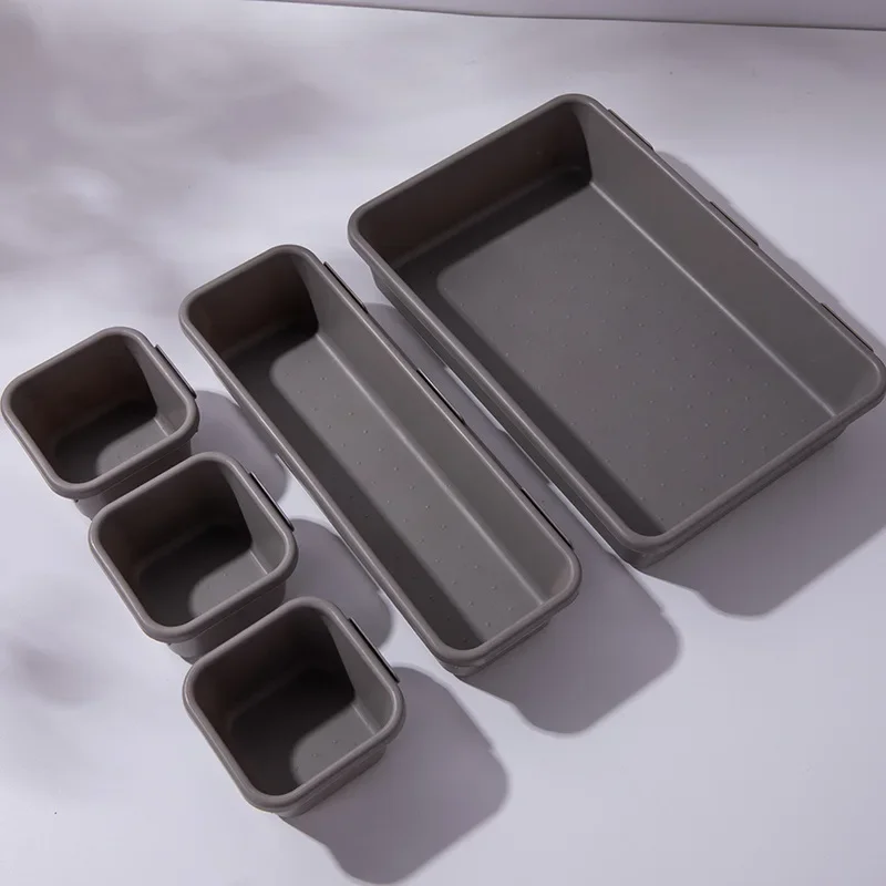 8 ชิ้น/เซ็ตปรับลิ้นชักกล่องถาด Make Up เครื่องสําอาง Sundries Divider ผู้ถือห้องครัวห้องน้ําตู้เสื้อผ้ากล่องเครื่องประดับ