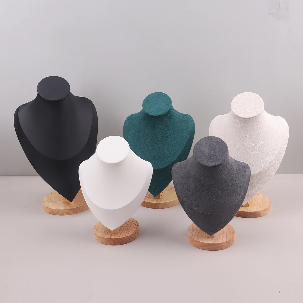 Samt Porträt Halskette Display Anhänger Organizer Schmuck Display Ständer Schmuck Mannequin Büste Halskette Anhänger Fenster Display