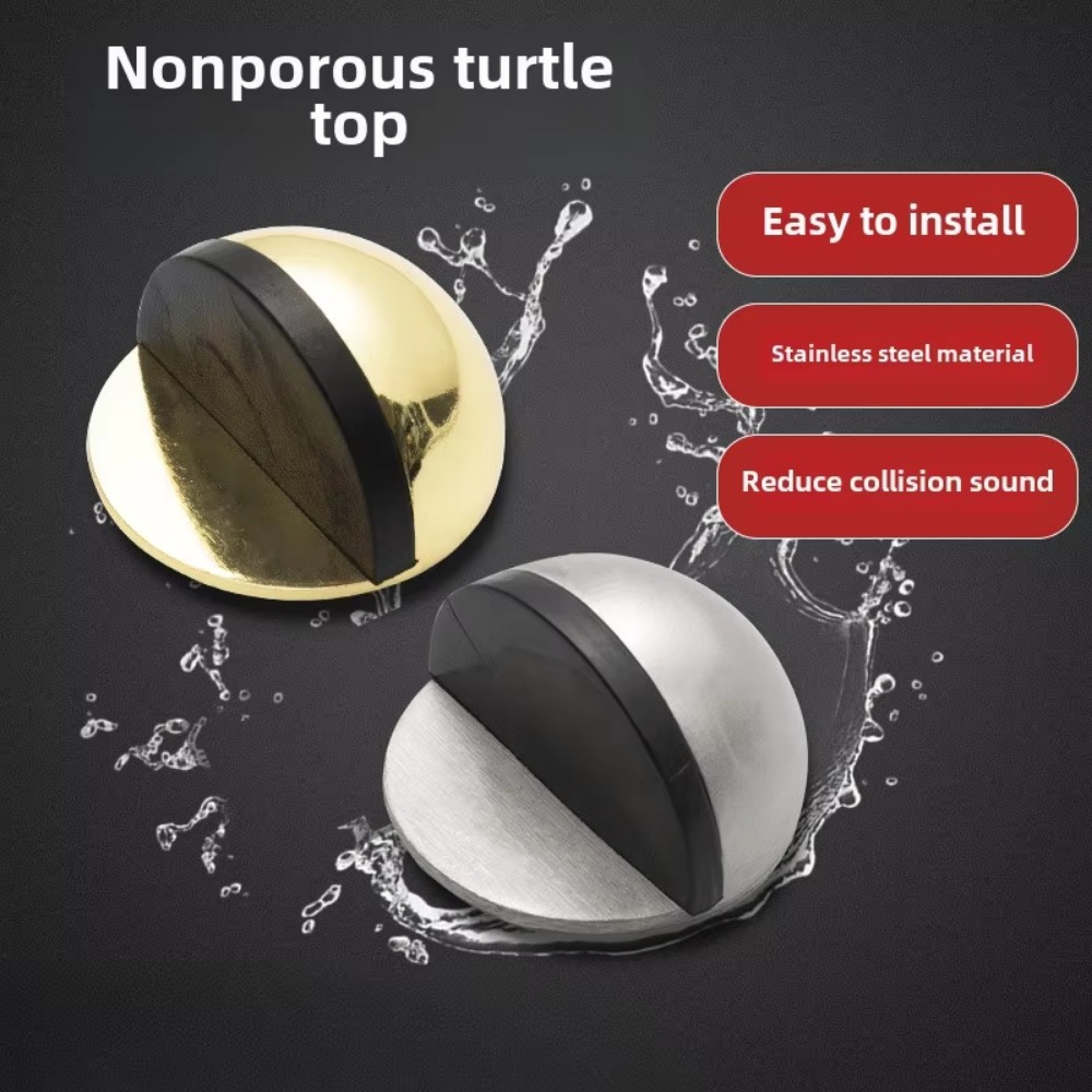 Rolha de porta sem broca-protetor de borracha anticolisão para portas de banheiro e vidro, protetor doméstico antiderrapante em forma de tartaruga