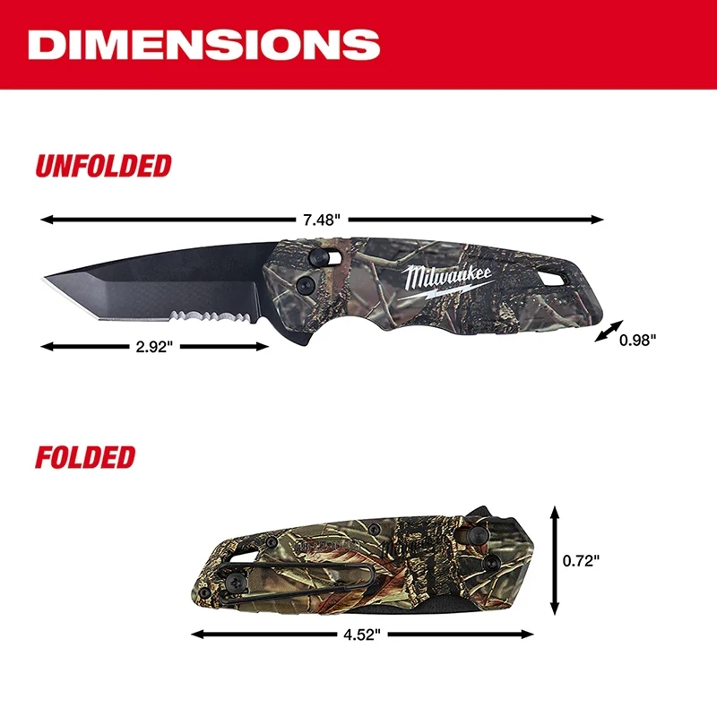 Milwaukee FASTBACK cuchillo multiusos de colección rápida con parte trasera oblicua 48-22-1502 48-22-1535 48-22-1530 Accesorios para herramientas
