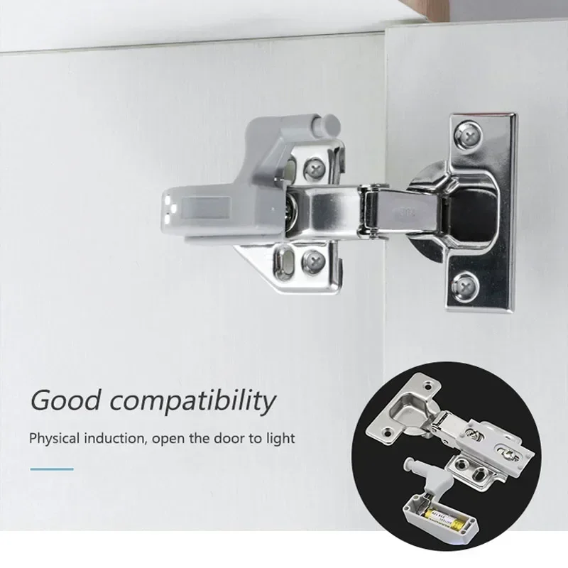 Lámpara LED con bisagra interior para debajo del gabinete, luces con Sensor para armario, dormitorio, cocina, lámpara de noche, 1-10 Uds.
