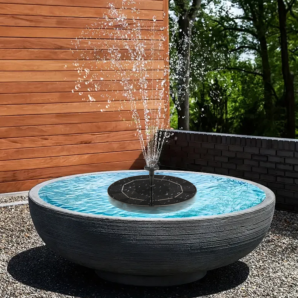 Solar Powered Floating Fountain Pumps Garden Pool Pond Bird Bath Outdoor Water Pump Free-Standing Floating Pump with 8 Nozzles