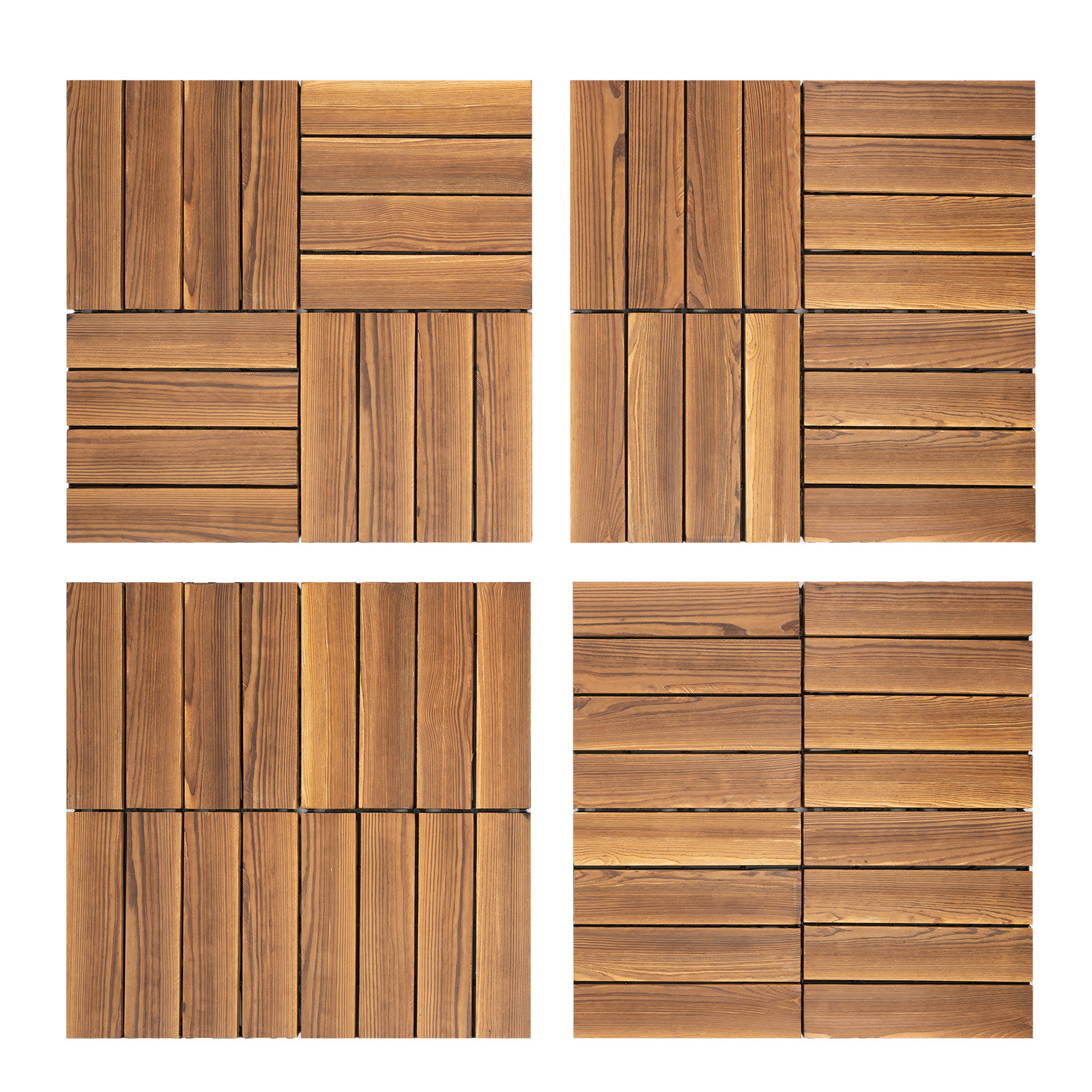 36 Uds. Baldosas entrelazadas de madera dura para Patio, 12 "x 12" x 1 ", impermeables, para exteriores, interiores, baldosas entrelazadas marrones para Patio