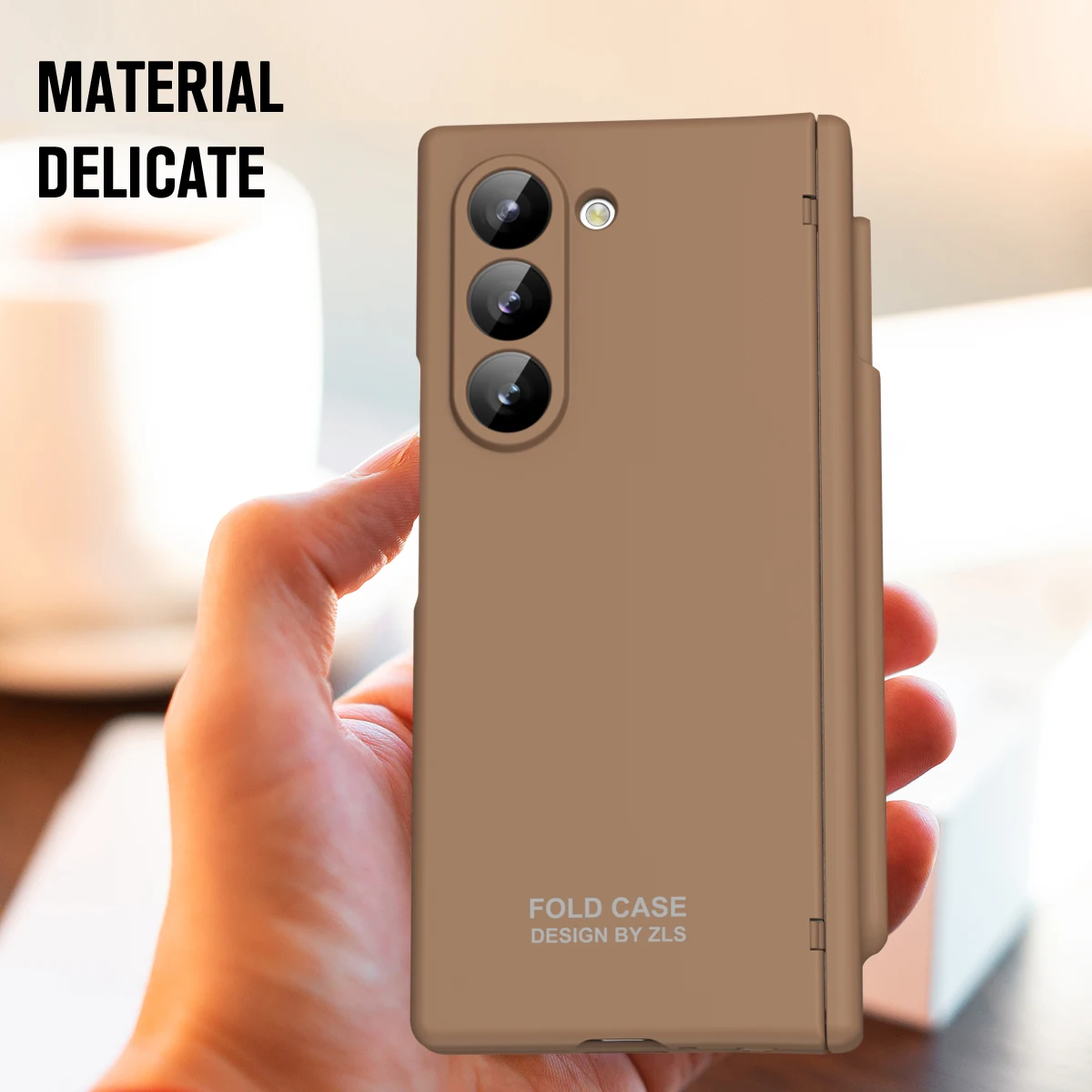Casing Ponsel Engsel Warna Solid Mewah untuk Samsung Z Lipat 7 Z Lipat 6 Lipat 5 4 3 PC Sampul Keras Dilengkapi dengan Pelindung Layar