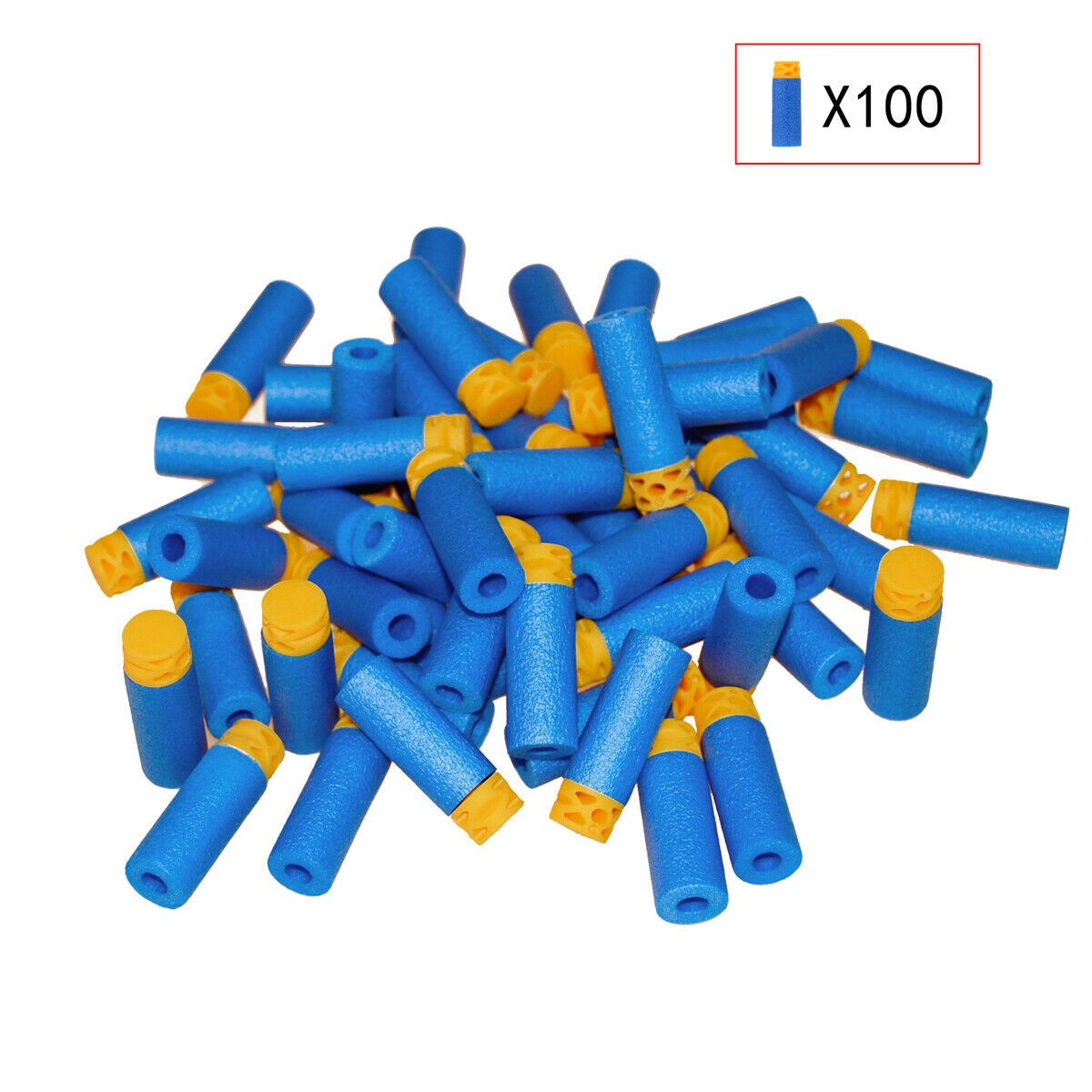 Worker Mod 100PCS Stefan Short Darts Hollow Tips EVA for Nerf Blaster Flywheel Yellow Purple Blue