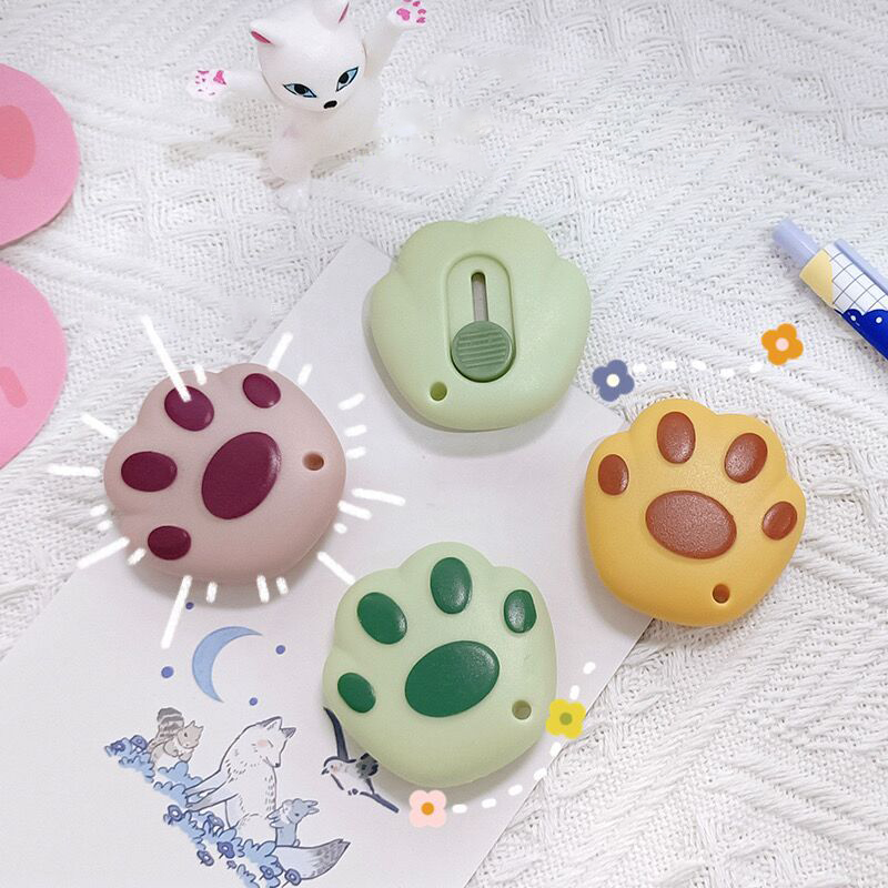 Mini faca utilitária fofa kawaii, faca de bolso com pata de gato, cortador de papel diy, caixa expressa, abridor de envelope, papelaria coreano, escola e escritório