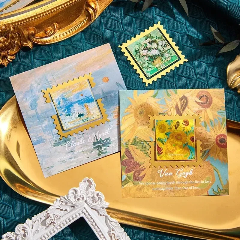 Marcapáginas de Metal dorado con pintura Vintage, forma de borde ondulado cuadrado, regalos de agradecimiento para escritores, profesores, amigos, amantes de los libros, 1 ud.