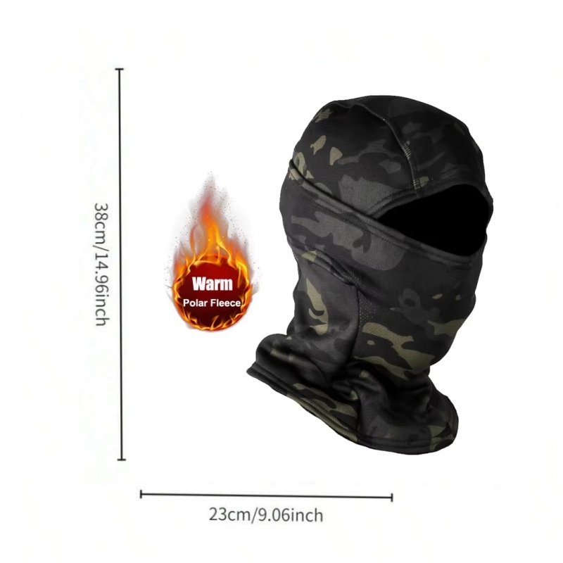 ฤดูหนาวขนแกะ WARM Camouflage Balaclava กลางแจ้งเย็นสกีขี่จักรยาน Full Face Mask หน้ากากรถจักรยานยนต์หมวกกันน็อกซับ