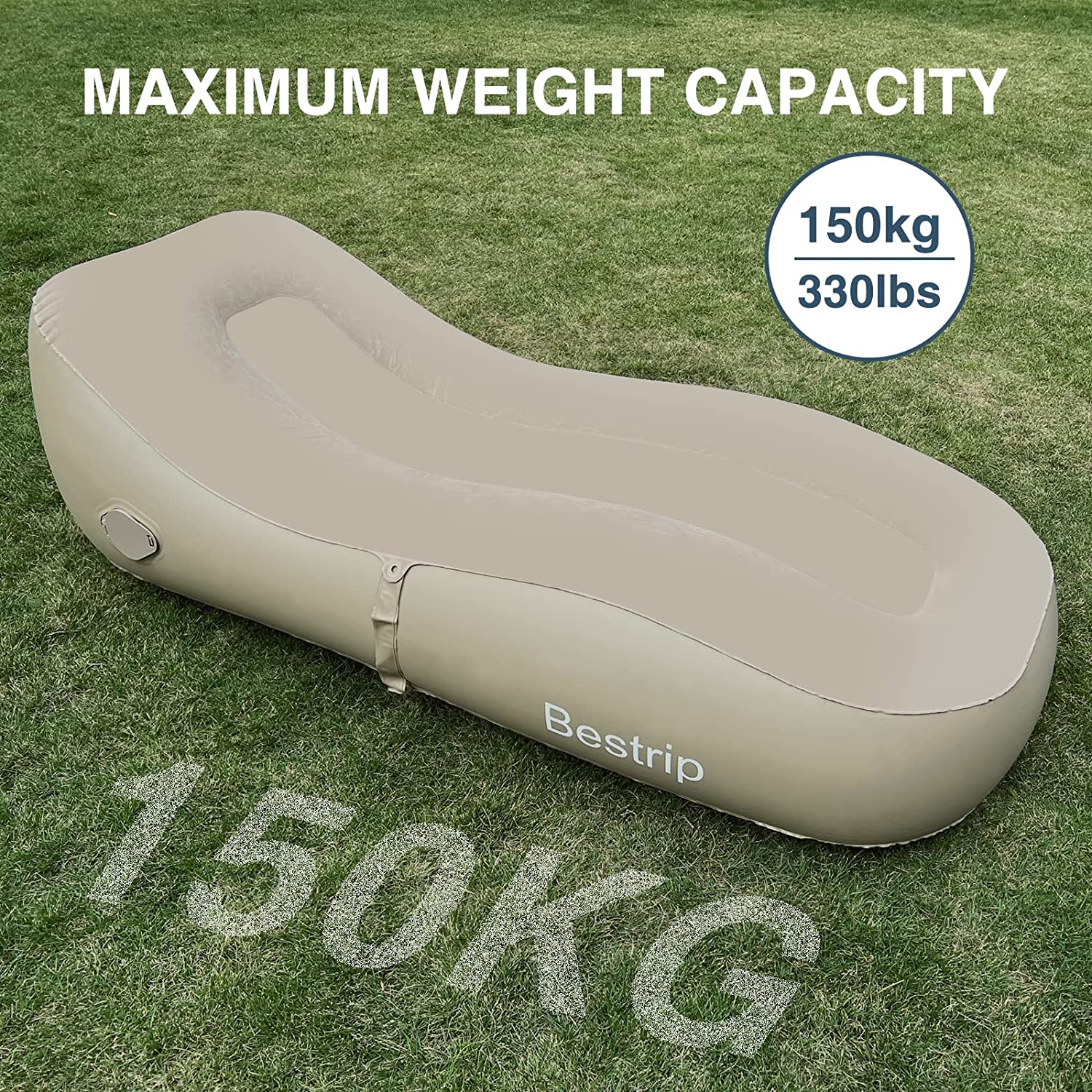 Bestrip Inflatable โซฟา,Air ที่นอนโซฟา Camping Air เก้าอี้สําหรับ Backyard Beach Travel Camping ปิกนิกกลางแจ้งเฟอร์นิเจอร์