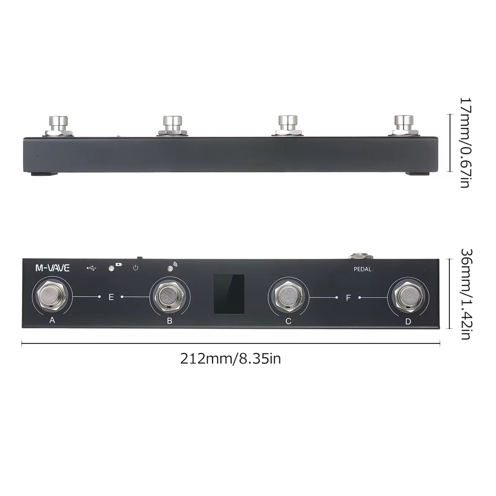 Controlador MIDI de Chocolate M-VAVE BT recargable 4 botones controlador MIDI Pedal Control de aplicación con sistema de transmisión inalámbrico