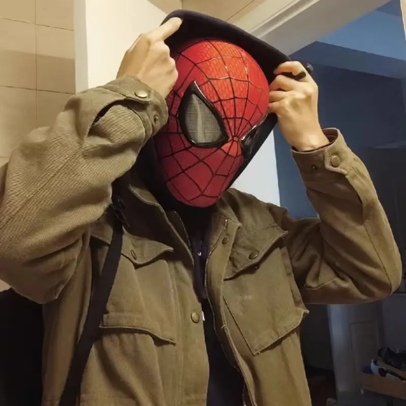 Marvel Mascara Miles Spiderman Kopfbedeckung Cosplay Moving Eyes Elektronische Maske Spider Man 1:1 Fernbedienung Spielzeug Für Erwachsene Geschenk
