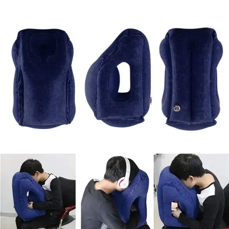 1 PC Inflatable Air Cushion หมอนท่องเที่ยว Headrest คางสนับสนุนสําหรับเครื่องบินเครื่องบิน Office REST คอ Nap หมอน