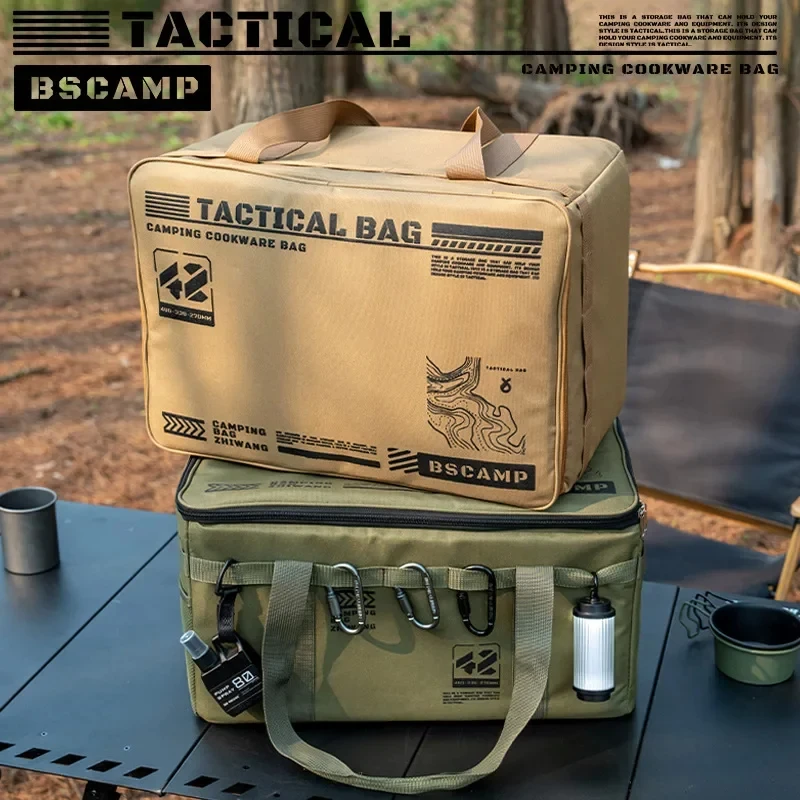 Borsa portaoggetti tattica da campeggio 30-42L - Scatola pieghevole isolata per picnic, stoviglie e attrezzature da campo impermeabile