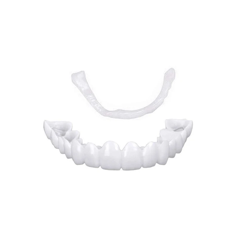 Kit de dientes a presión de chapa, reemplazo temporal de blanqueamiento dental falso, reemplazo temporal de dientes, Kit de ajuste de reparación a presión blanco