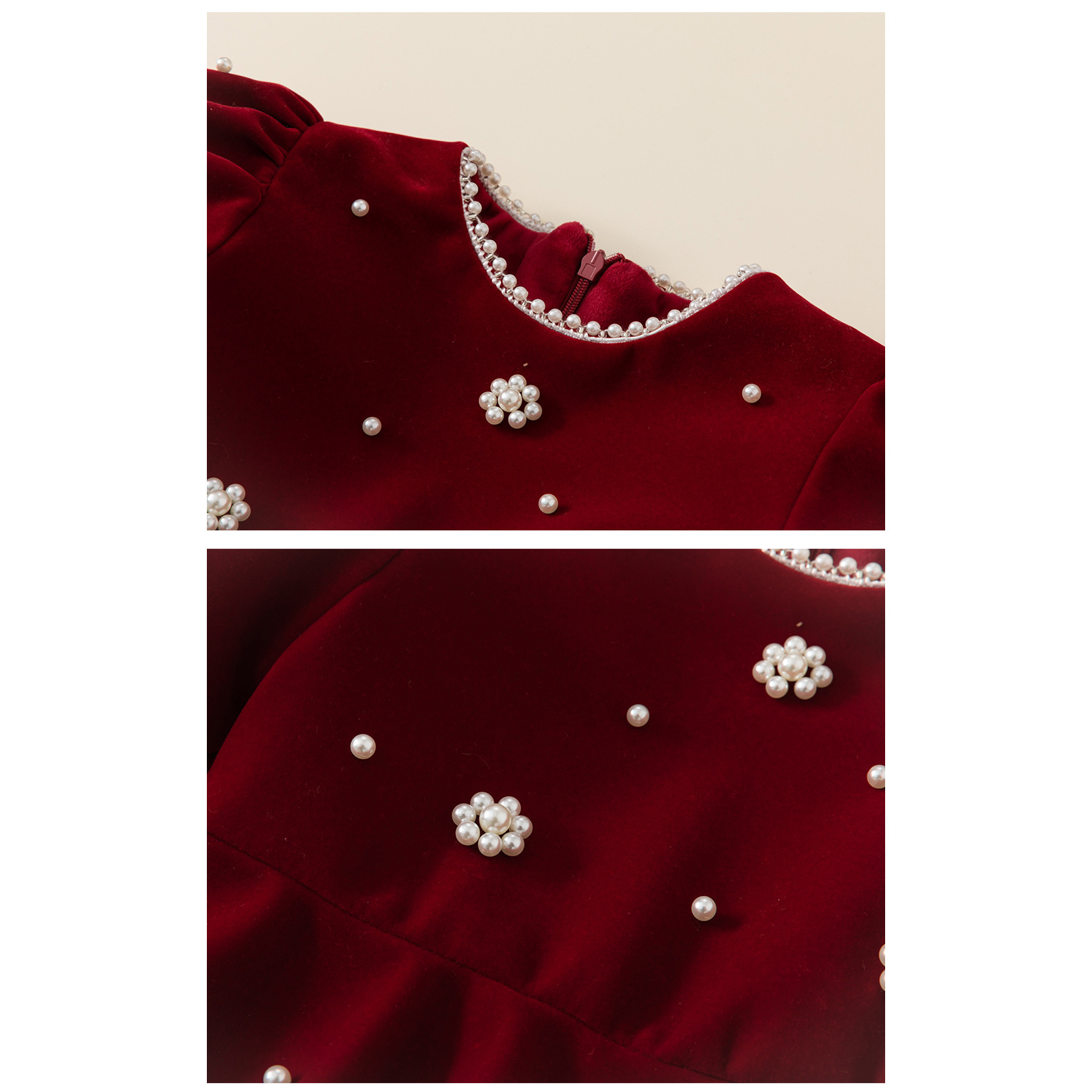 Herbst Winter Kinder Kleid 1-10y Mädchen Perle dicke warme Fleece Party Weihnachten Prinzessin Kleider Kleinkind tragen Kinder kleidung neu