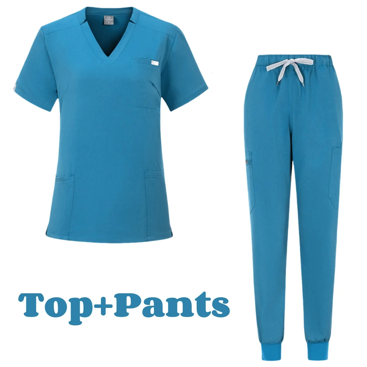Accesorios de médico de manga corta para mujer, uniformes médicos elásticos con estilo para Hospital, uniforme de enfermera, Spa médico