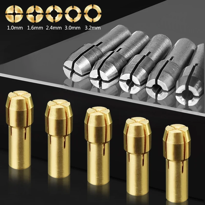 10PCS Dremel Mini Drill Chucks Drill 1.0mm-3.2mm Chuck Adapter 4.3 Shank Micro Collet Chuck For Dremel Accessories