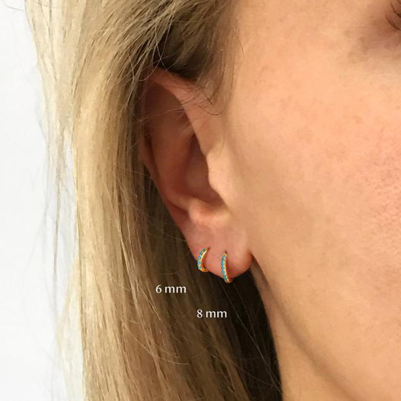 Plata 925 1 par de pendientes de aro pequeños para mujer, Piercing para cartílago de la oreja, Tragus, círculo fino Simple, hebilla de oreja antialérgica