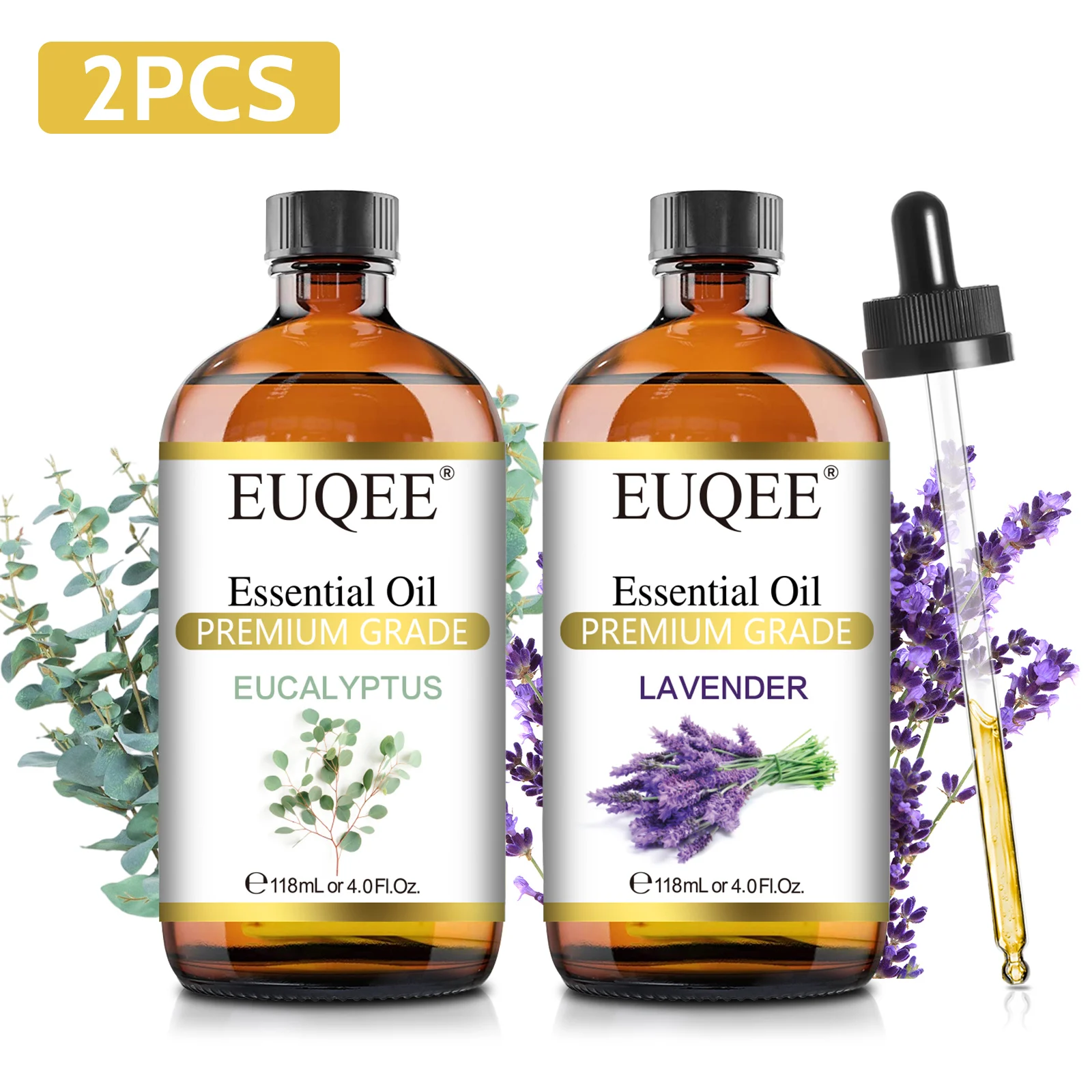 EUQEE 118 ミリリットルラベンダージャスミンユーカリバニラペパーミントエッセンシャルオイルガラススポイト付き加湿器キャンドル作り