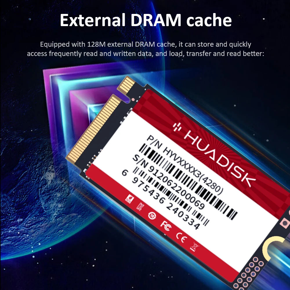 HUADISK-/05/2019 durs internes pour ordinateur portable, M.2 SSD NVcloser PCIE 3.0 128GB 256GB 512GB 4280