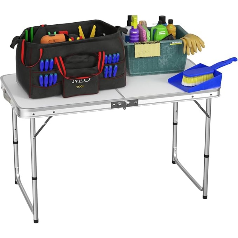 Camping Aluminium Folding Table｜Camping Table｜Height Adjustable｜Portable with Carrying Handle｜For Picnic/Kitchen/Garden